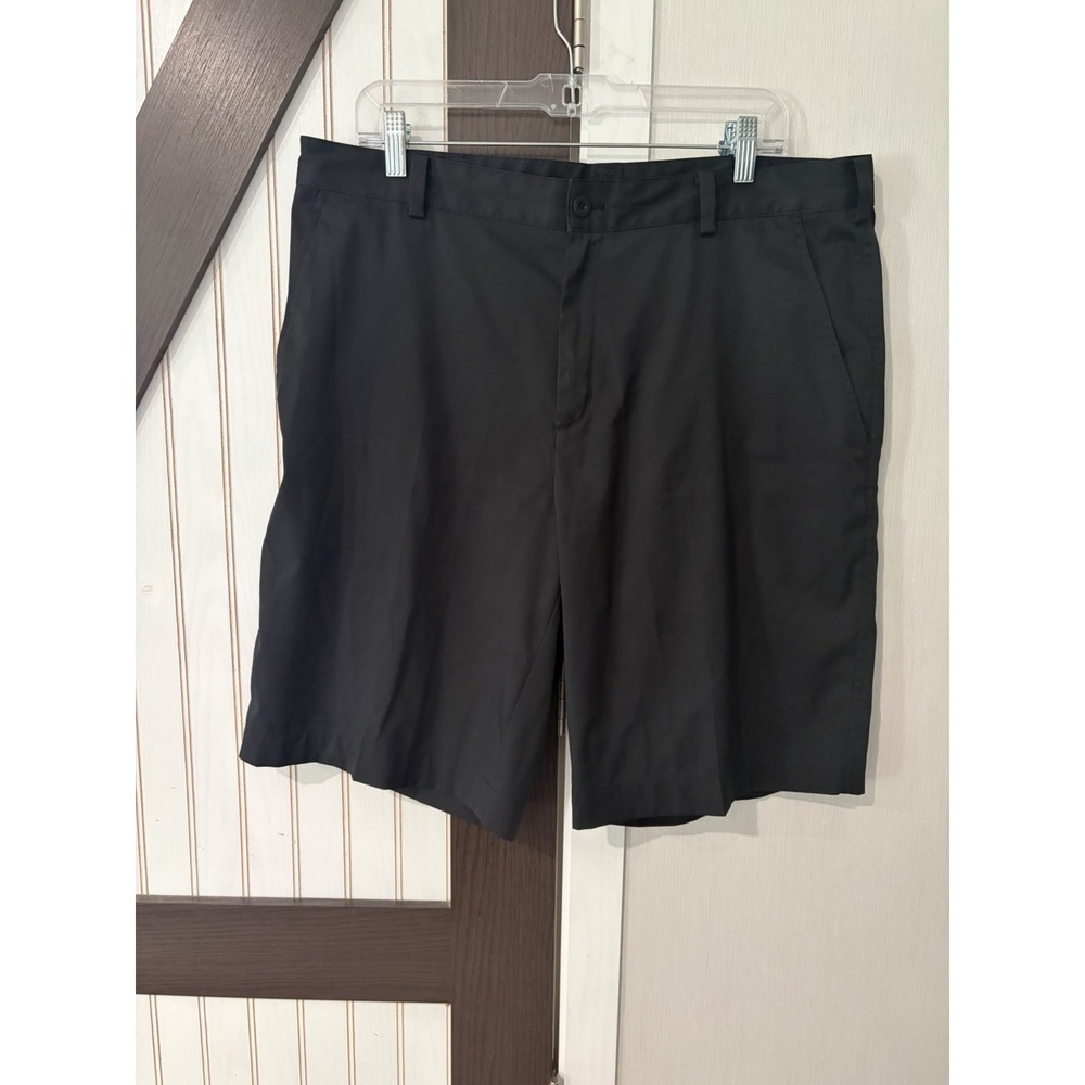 Nike Golf Dri-Fit Chino Shorts Mens 35 Black Flat Front Stretch Lightweight